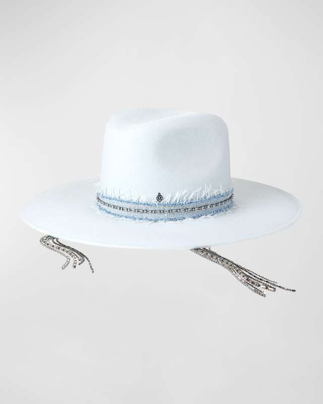 Eliza Fedora With Embellished Denim Band